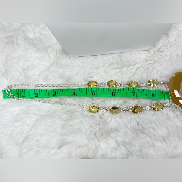 Solar Agate Citrine 925 Large Gemstone Necklace & Bracelet - Picture 10 of 11